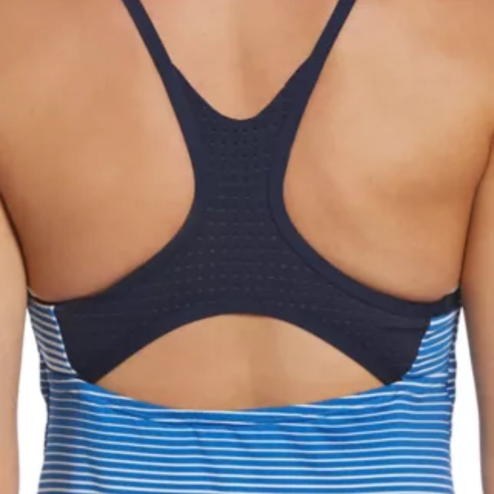 Nike Women's Stripe Racerback Tankini Top - Picture 2 of 13